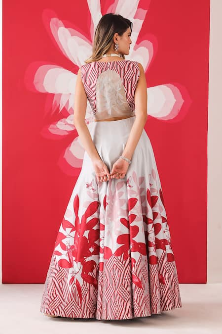 Mehak Talreja Couturre Floral Print Skirt & Blouse Set 