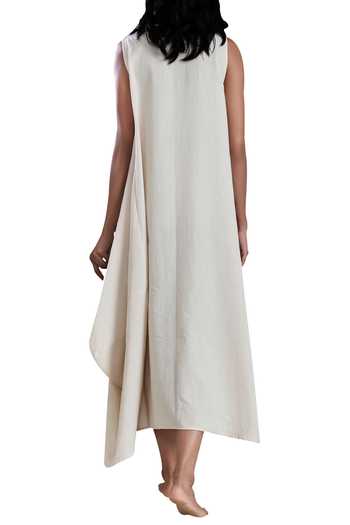 Shop MATI Off White Handloom Cotton Dress at Aza Fashions Shop_MATI_Off White Handloom Cotton Dress_at_Aza_Fashions