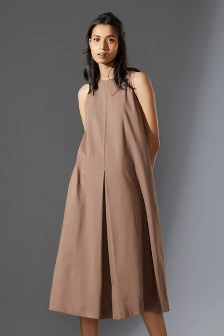 MATI Beige Cotton Shift Dress 