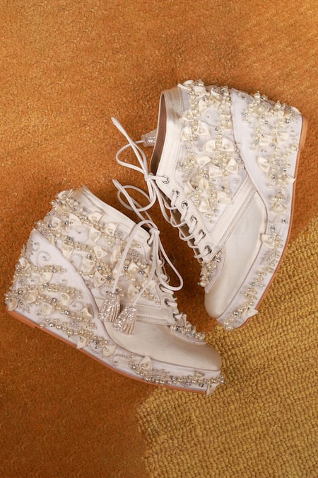 Tiesta Cinderella Embellished Sneaker Wedges 