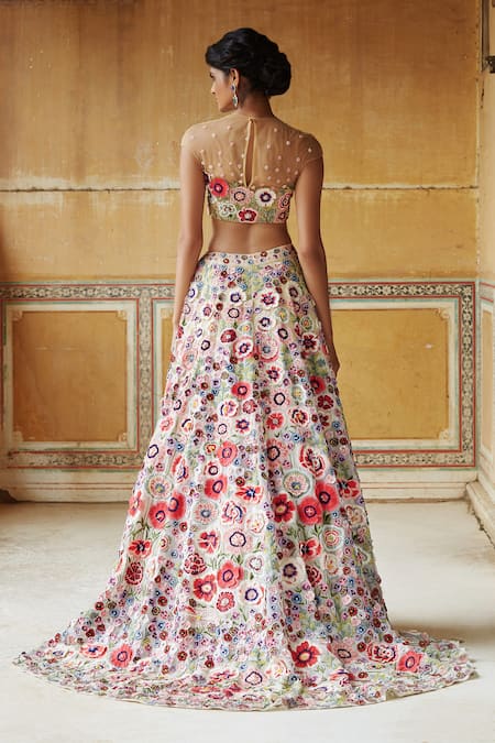 Shop Rahul Mishra White Lehenga Silk Organza Lining Viscose Embellished Crop Top And Set at Aza Fashions Shop_Rahul Mishra_White Lehenga Silk Organza Lining Viscose Embellished Crop Top And Set _at_Aza_Fashions