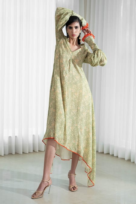 Mandira Wirk Asymmetric Printed Tunic Dress 