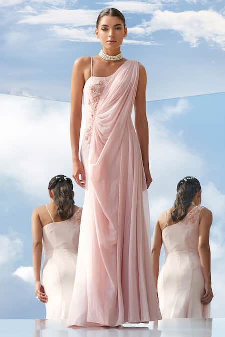 Mandira Wirk Embroidered Draped Gown 