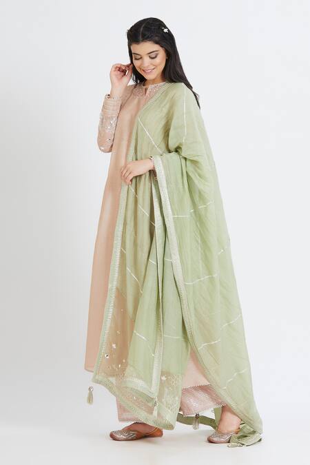 Buy Mandira Wirk - Indian Beige Tissue Round Embroidered Kurta Set Online at Aza Fashions Buy_Mandira Wirk - Indian_Beige Tissue Round Embroidered Kurta Set _Online_at_Aza_Fashions