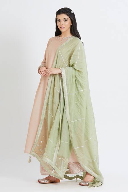 Shop Mandira Wirk - Indian Beige Tissue Round Embroidered Kurta Set Online at Aza Fashions Shop_Mandira Wirk - Indian_Beige Tissue Round Embroidered Kurta Set _Online_at_Aza_Fashions