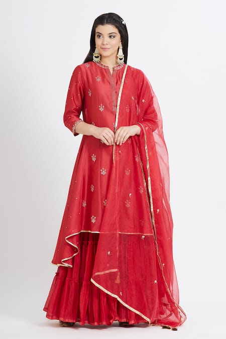 Mandira Wirk  Chanderi Kurta Sharara Set 