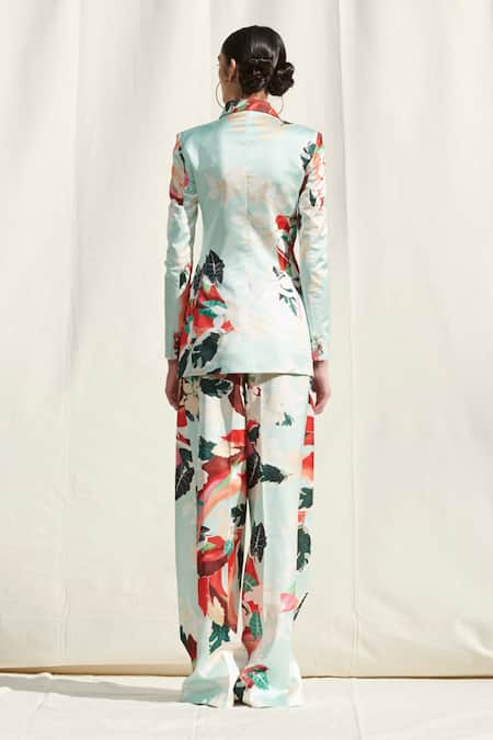 Mandira Wirk Resort Floral Print Blazer & Pant Set 