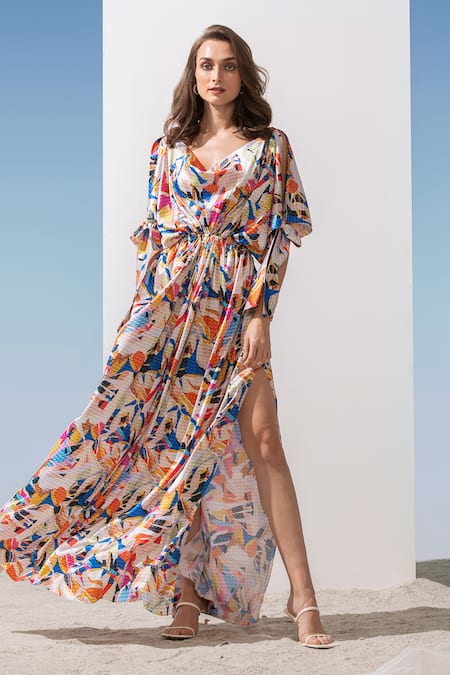 Mandira Wirk Resort Geometric Print Kaftan 