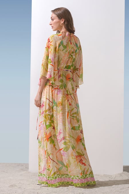 Mandira Wirk Resort Floral Print Slit Dress 