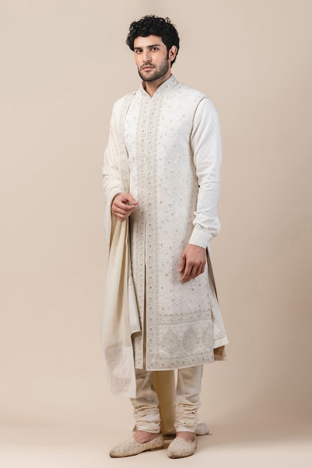 Tarun Tahiliani Chikankari Sherwani & Kurta Set 