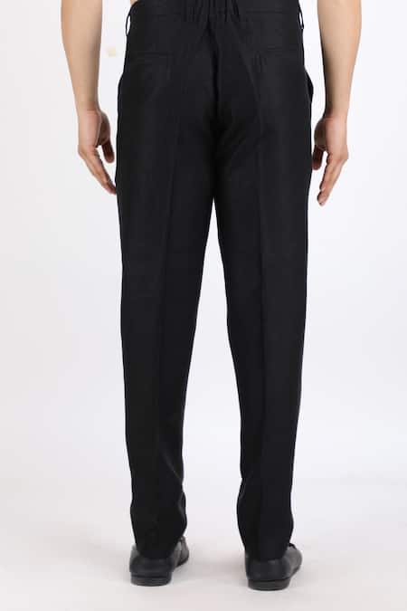 Linen Bloom_Black 100% Pure Linen Pant _at_Aza_Fashions