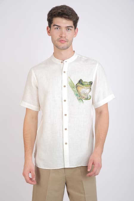 Linen Bloom Hand Painted Shirt 