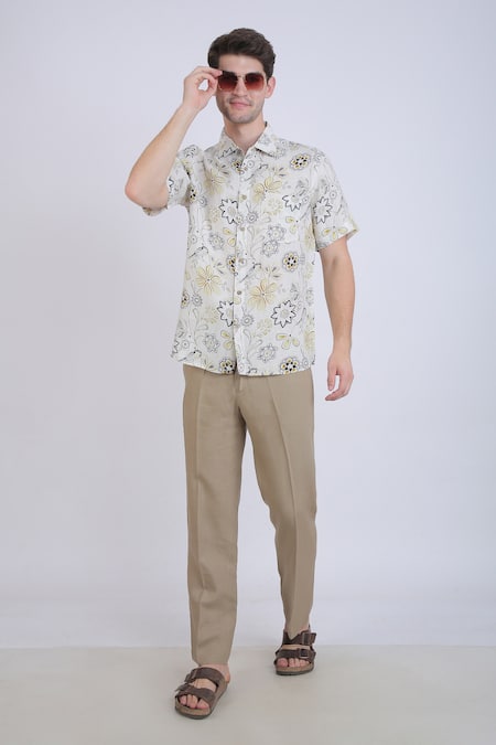 Linen Bloom Floral Print Shirt 