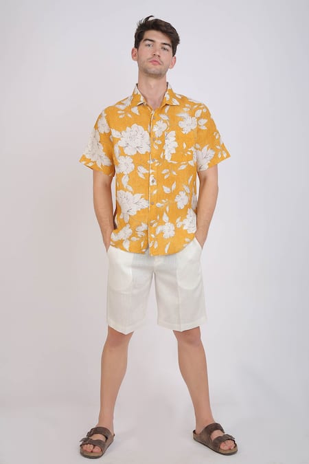 Linen Bloom Floral Print Shirt 