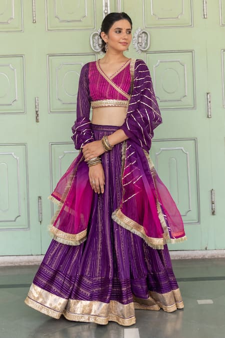 Myaara Gota Work Embroidered Lehenga Set 