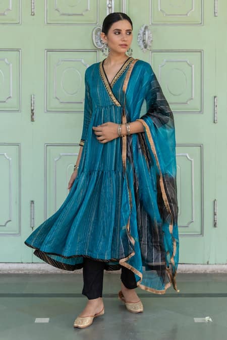 Myaara Tiered Asymmetric Anarkali Set 