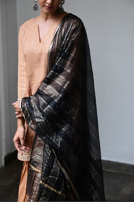 Shop Myaara Beige Kurta Cotton Lurex Dupatta Organza Lining Embroidered Sharara Set Online at Aza Fashions Shop_Myaara_Beige Kurta Cotton Lurex Dupatta Organza Lining Embroidered Sharara Set _Online_at_Aza_Fashions