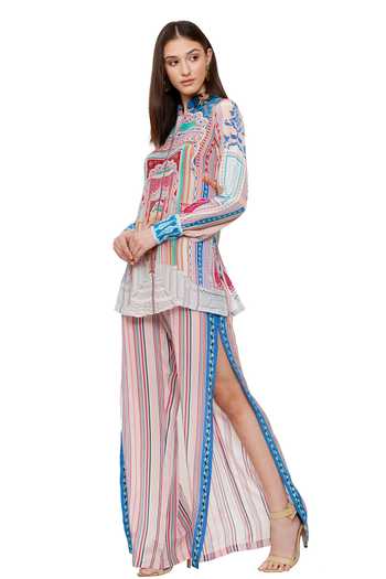 Buy Limerick By Abirr N' Nanki Multi Color Crepe Floral, Stripe Myla Print Pant at Aza Fashions Buy_Limerick By Abirr N' Nanki_Multi Color Crepe Floral, Stripe Myla Print Pant_at_Aza_Fashions