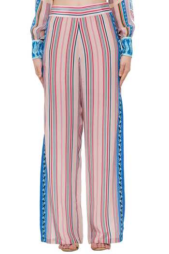 Limerick By Abirr N' Nanki Multi Color Crepe Floral, Stripe Myla Print Pant Online at Aza Fashions Limerick By Abirr N' Nanki_Multi Color Crepe Floral, Stripe Myla Print Pant_Online_at_Aza_Fashions