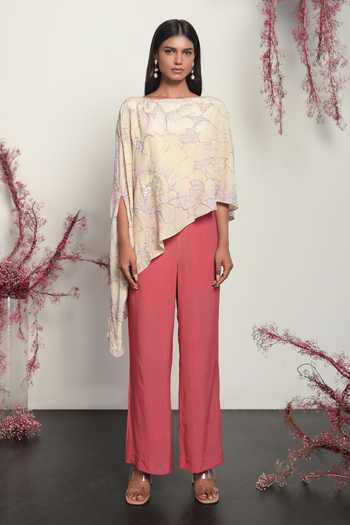 Buy Nayantara Couture Beige Silk Crepe 
