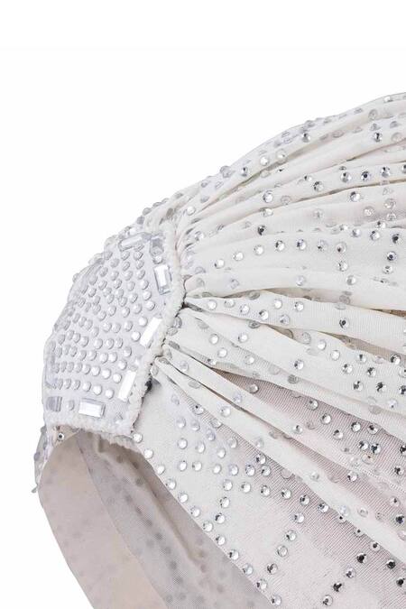 Buy_Hair Drama CO_Off White Rhinestones Work Turban 