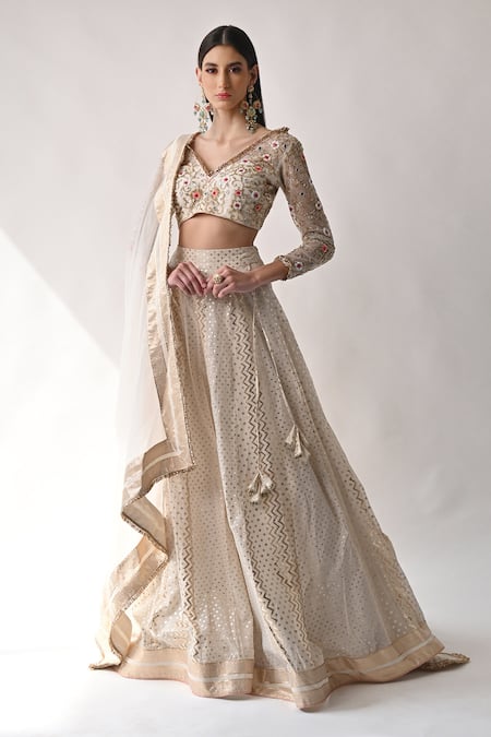 Neha Khullar Chanderi Silk Lehenga Set 