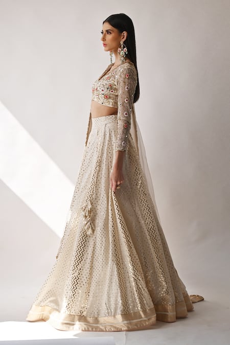 Neha Khullar Chanderi Silk Lehenga Set 