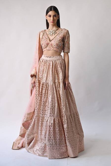 Neha Khullar Chanderi Silk Lehenga Set 