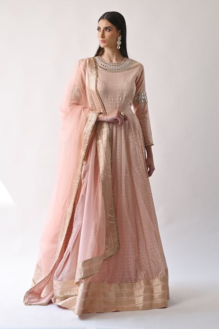 Neha Khullar Chanderi Silk Anarkali Set 