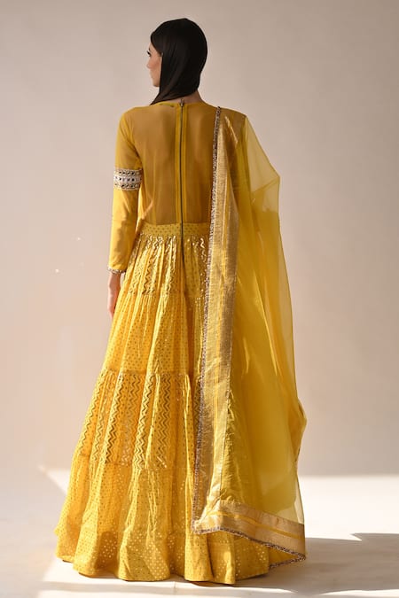 Neha Khullar Chanderi Silk Anarkali With Dupatta 