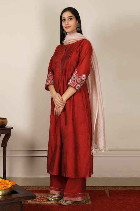 Pouli Pret Chanderi Anarkali Set 