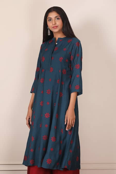 Pouli Pret Silk Chanderi Embroidered Kurta 