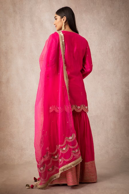 Ajiesh Oberoi Chanderi Kurta Sharara Set 