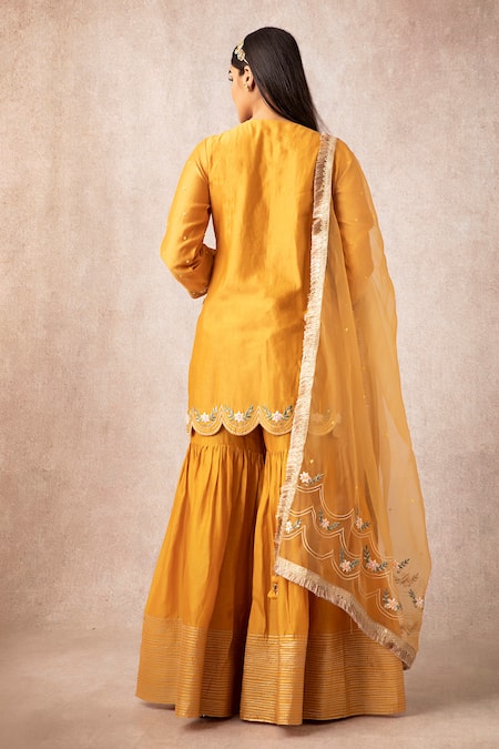Ajiesh Oberoi Chanderi Kurta Sharara Set 