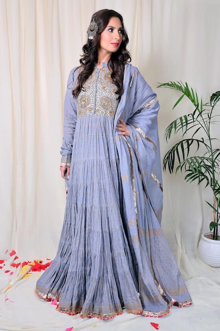 Nazar by Indu Embroidered Anarkali with Dupatta 