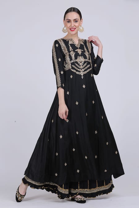 Nazar by Indu Pure Silk Anarkali & Sharara Set 