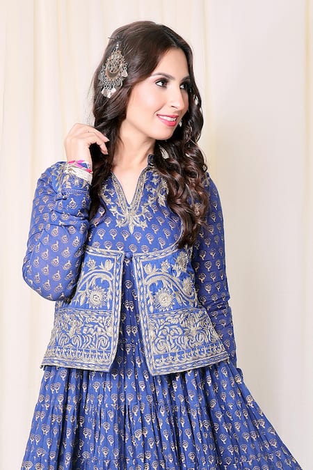 Nazar By Indu Printed Anarkali with Jacket  