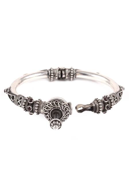 Buy_Noor_Silver Plated Oxidised Bangle_Online_at_Aza_Fashions