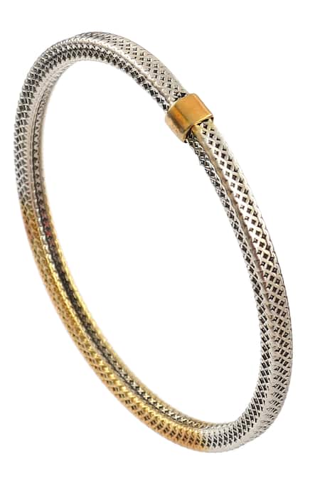 Noor_Gold Plated Cut Work Bangle _Online_at_Aza_Fashions
