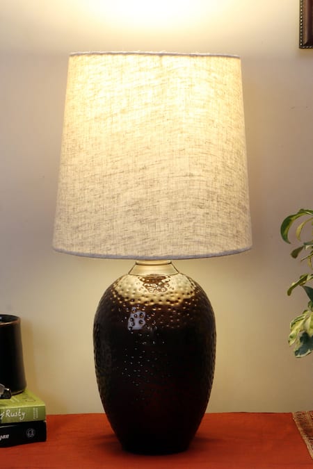 Nakshikathaa - Homeware Gold Alloy Nalanda Table Lamp 