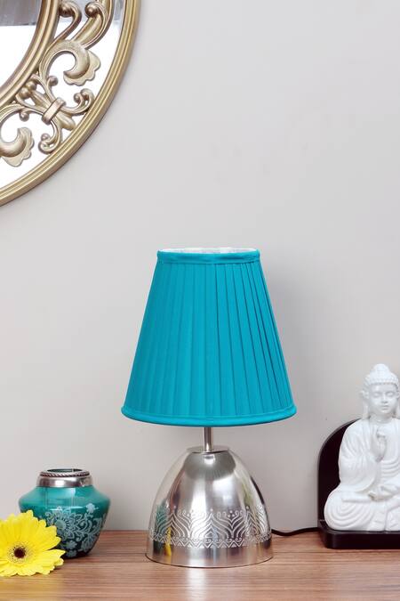 Nakshikathaa - Homeware_Silver Aluminium Utsav Handrafted Table Lamp _Online_at_Aza_Fashions