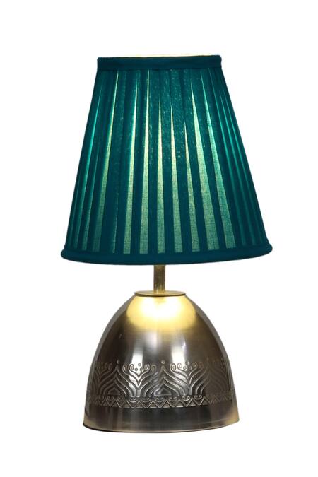 Buy_Nakshikathaa - Homeware_Silver Aluminium Utsav Handrafted Table Lamp _Online_at_Aza_Fashions