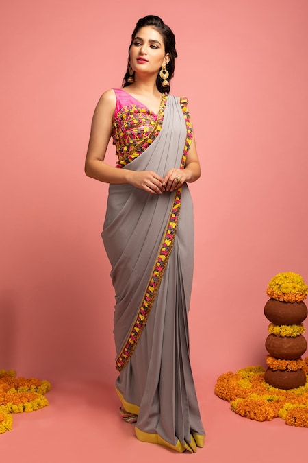 Buy Grey Sarees Online in USA | Grey Sarees Collection