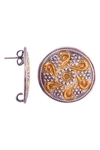 Buy_Noor_Silver Plated Handcrafted Stud Earrings_Online_at_Aza_Fashions