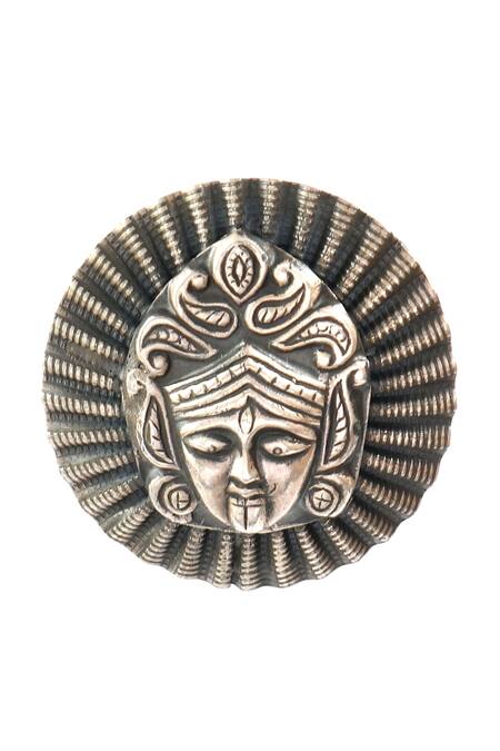 Buy_Noor_Silver Plated Oxidized Statement Temple Studs_Online_at_Aza_Fashions