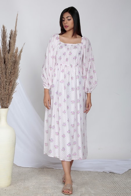 Negra Elegante Floral Print Midi Dress 