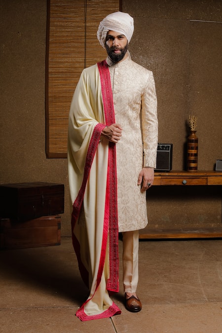 Punit Arora Silk Embroidered Sherwani Set 