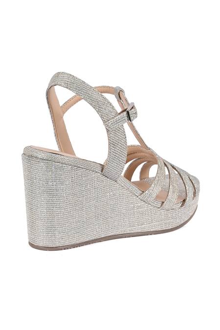 Vanilla Moon_Silver Strappy Wedges_Online_at_Aza_Fashions