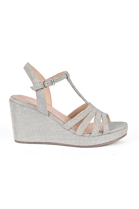 Buy_Vanilla Moon_Silver Strappy Wedges_Online_at_Aza_Fashions