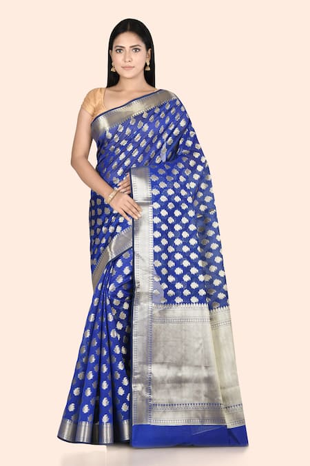 Fog Grey Tissue Silk Saree